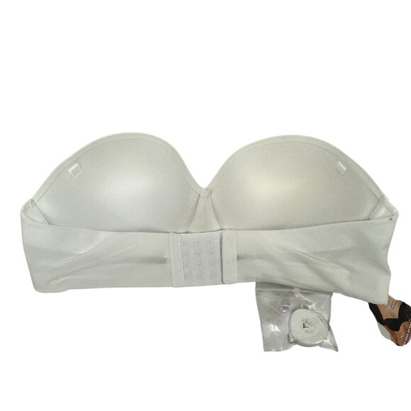 Maidenform Dreamwire Strapless Bra Natural Lift 38B White Adjustable Straps - Picture 7 of 9